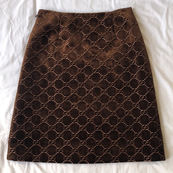 Gucci monogram GG velvet skirt - Picture 2 of 11